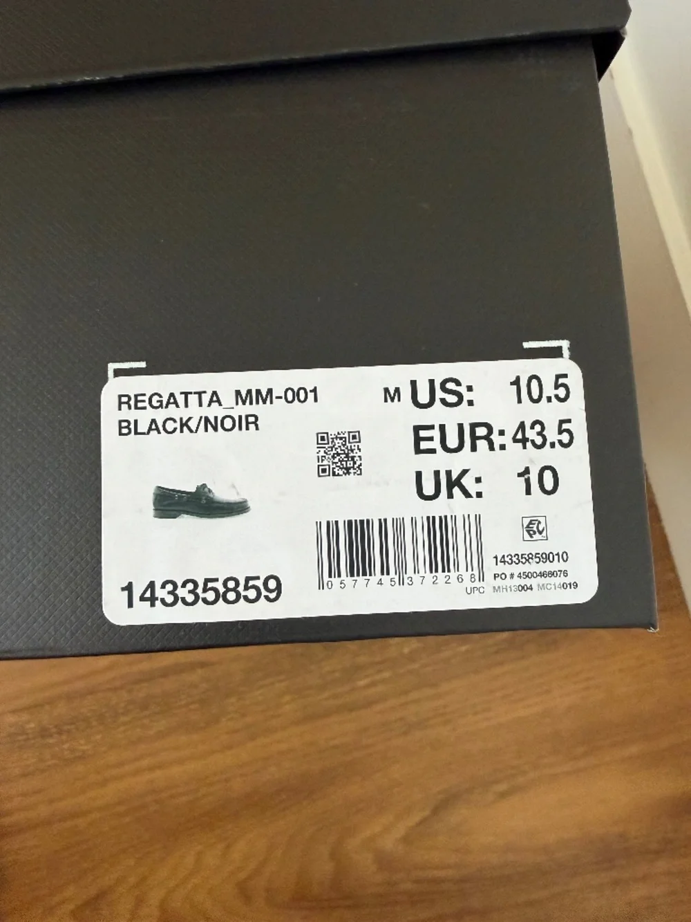 G.H. Bass Regatta Boat Shoes Black Leather Men’s Size 10.5 NIB New in Box